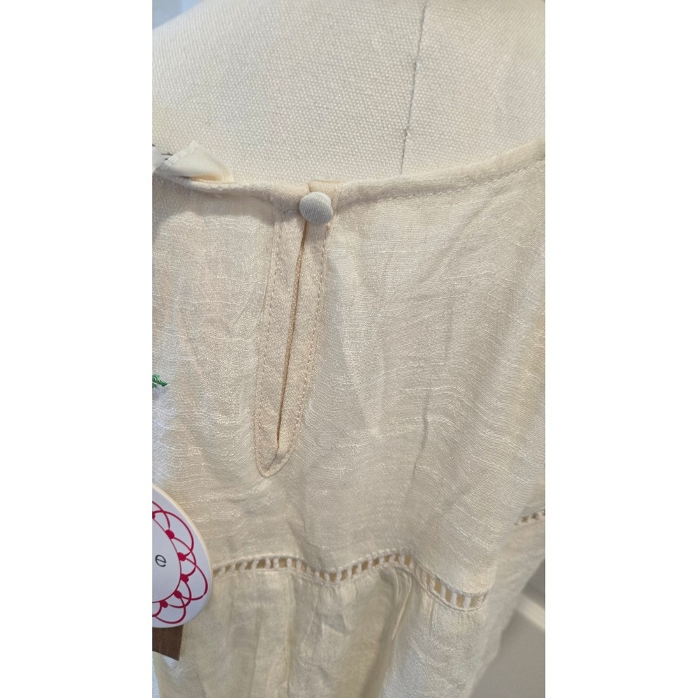 NWT Umgee Cream Lace Trim Short Sleeve Tunic Dress Women's Small - Picture 9 of 11